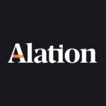 Alation's logo on a black background