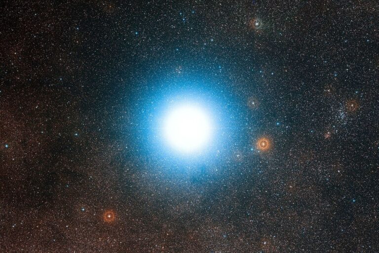 A wide-field view of the sky around the bright star Alpha Centauri