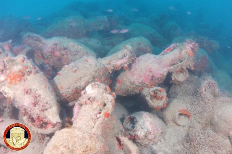 A mound of Roman-era amphorae found off the coast of Sicily.