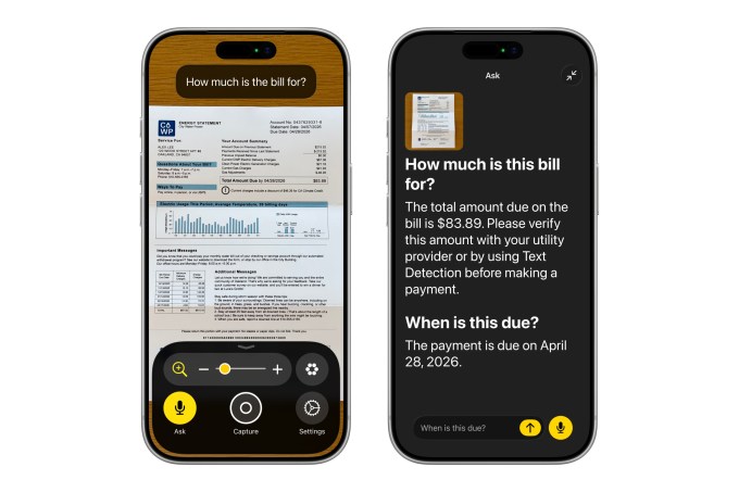 apple-accessibility-features-magnifier Image showing Apple's new Image recognition feature in VoiceOver at work, which is detailing a bill