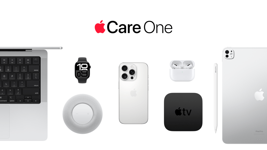 AppleCare One logo with devices pictured