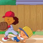scene from Backyard Baseball - a play at the plate