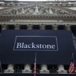Blackstone Digital Infrastructure Trust Inc. signage during the company's initial public offering (IPO) at the New York Stock Exchange (NYSE) in New York, US, on Thursday, May 14, 2026.