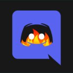 Discord logo in flames