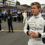 Brad Pitt as F1 driver in pit area