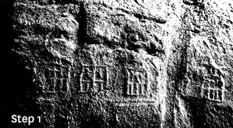 file-20260914-50-qz32h4 A black and white photo with four indistinct serekhs visible.