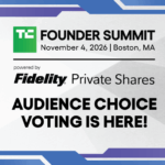 A graphic advertising Audience Choice for Founder Summit 2026