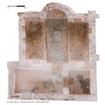Photogrammetric model of the Fuente Álamo library showing the apse, the rectangular and semicircular niches, and the adjoining anterooms.