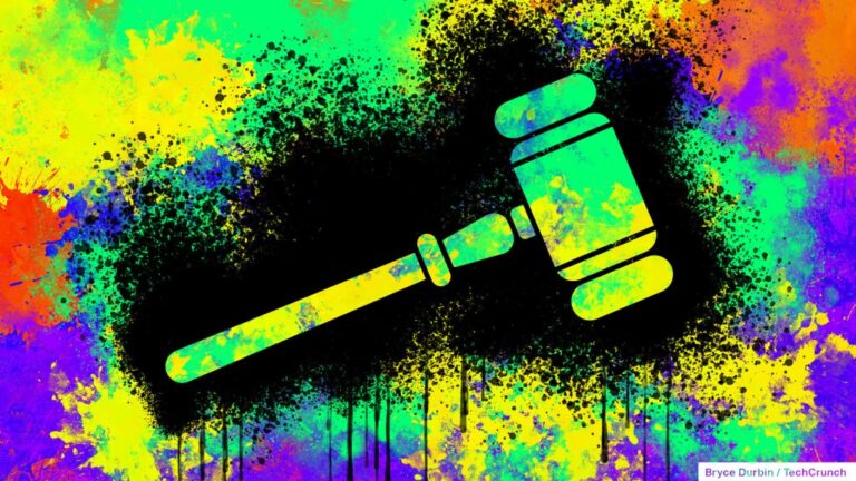 Concept illustration depicting messy litigation; gavel