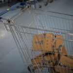 Packages in a cart at a Flipkart.