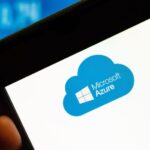 Microsoft Azure logo on a smartphone screen