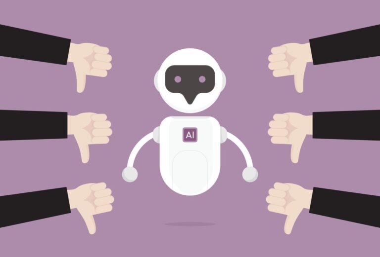 AI Chatbot receives a thumbs down for negative feedback
