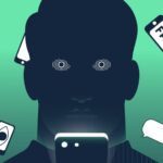 Concept illustration depicting online content, fear, addiction.