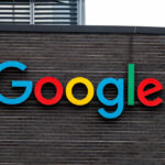 The Google logo and lettering can be seen on the facade of the company's Munich headquarters.