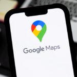 In this photo illustration, a Google Maps logo is seen displayed on a smartphone.