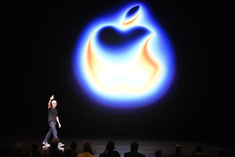 Apple CEO Tim Cook attends a product launch event.
