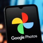 In this photo illustration, the Google Photos logo is seen displayed on a smartphone screen.