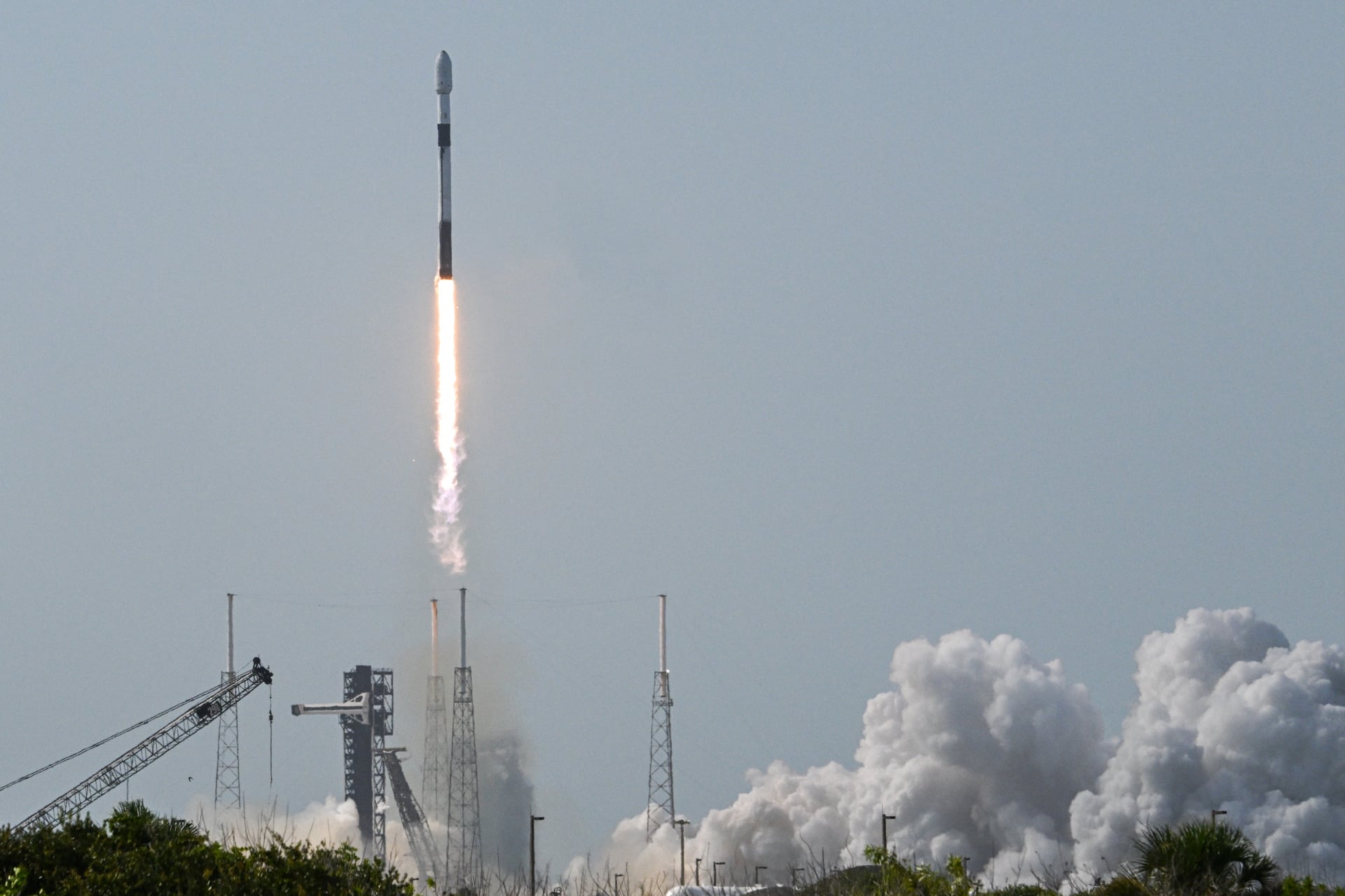 A SpaceX rocket lifts off from Florida.