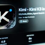 The Kimi K3 app icon on a smartphone arranged in Hong Kong, on Tuesday, July 21, 2026.