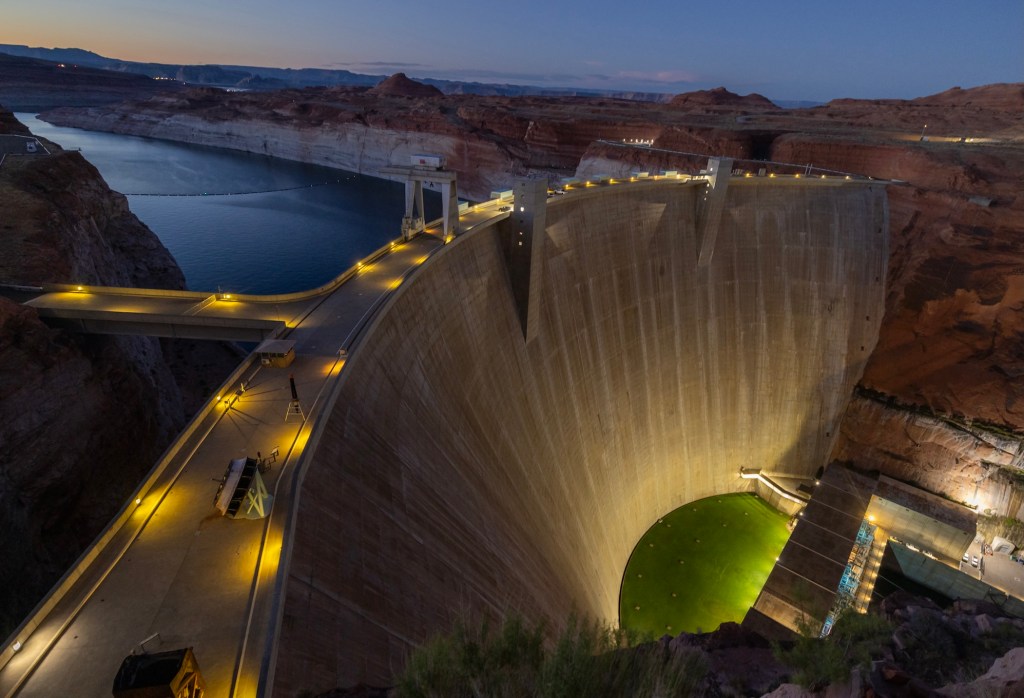 Glen Canyon Dam is seen at Lake Powell.