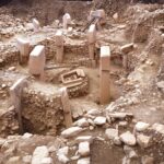 An overview of Building B, a section of the excavation site at Göbekli Tepe.