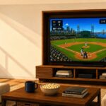 Ribbie broadcast on large tv