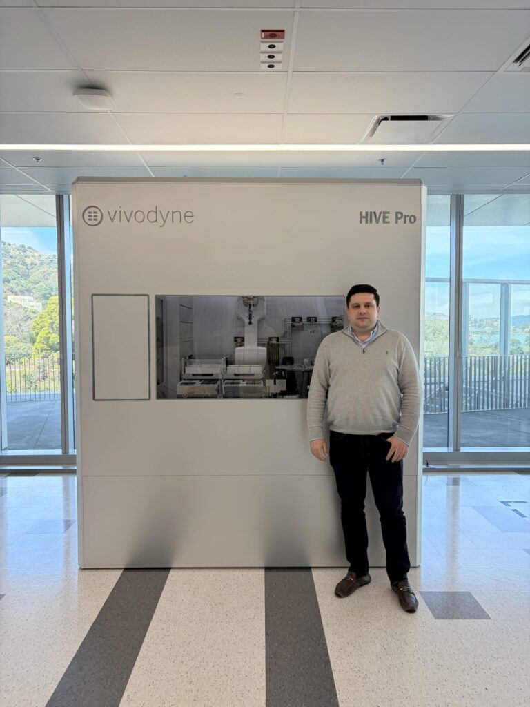 Vivodyne CEO Andre Georgescu and the one of the company's Hive labs.