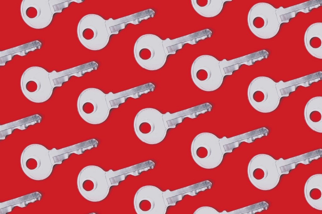 Keys on a red background