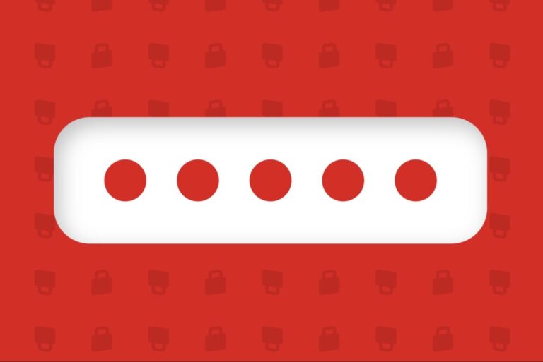 white bar with 5 red dots on red background