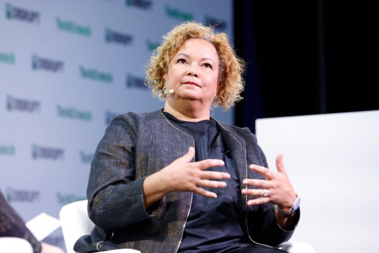 Apple's Lisa Jackson speaks onstage during TechCrunch Disrupt 2023 at Moscone Center on September 19, 2023 in San Francisco, California.