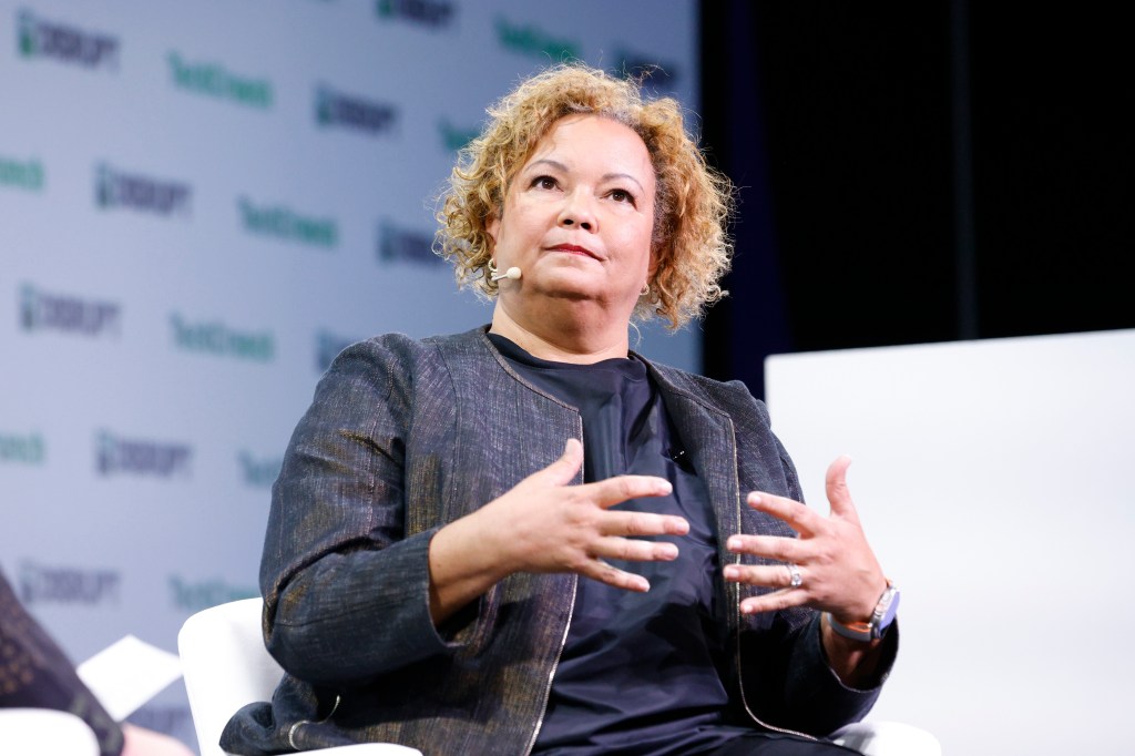 Apple's Lisa Jackson speaks onstage during TechCrunch Disrupt 2023 at Moscone Center on September 19, 2023 in San Francisco, California.