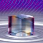 An artist's concept of artificially made diamond rain, like those on Neptune and Uranus, floating on liquid carbon.