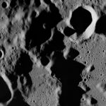 Near vertical view of the lunar far side as photographed from the Apollo 8 spacecraft.