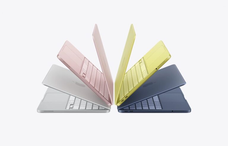 array of 4 MacBook Neo units