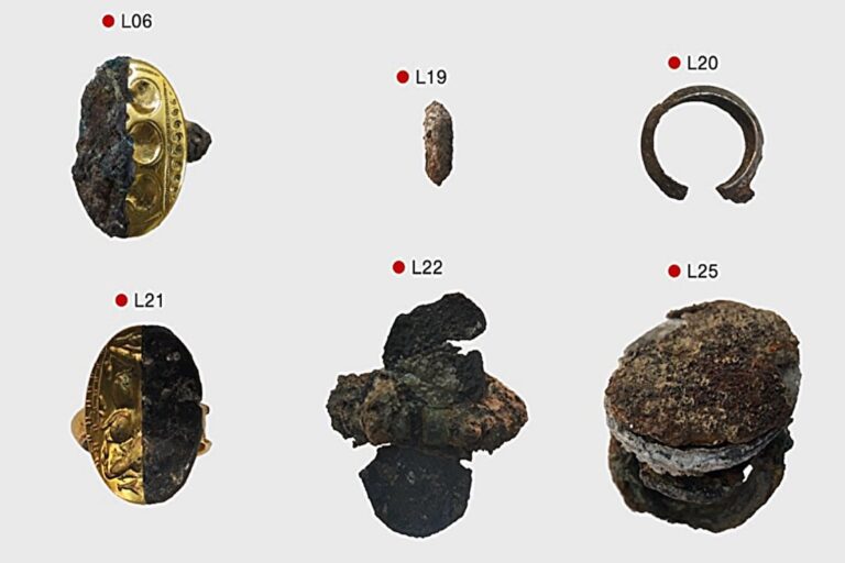 The selection of iron jewels from the late bronze age.