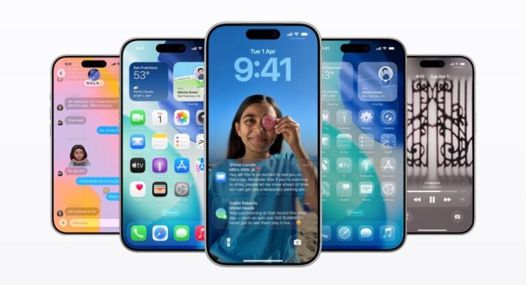 A screenshot showing new iOS 26 update with Liquid Glass Design