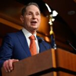 Senator Ron Wyden, a Democrat from Oregon, during a news conference at the US Capitol in Washington, DC, US, on Wednesday, June 17, 2026.