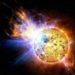 An artist's impression of a superflare.
