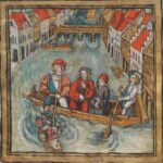 An old painting depicting a flood event.