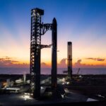 Starship fully stacked on the launch pad at Starbase on September 23, 2026, ahead of Flight 14