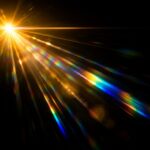 An artist's impression of a flash of light striking a dark space.
