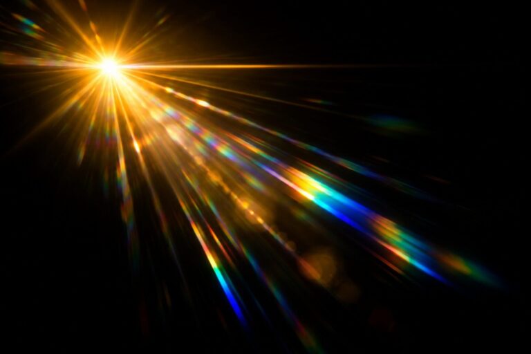 An artist's impression of a flash of light striking a dark space.