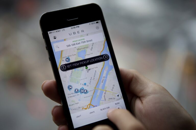 The Uber Technologies Inc. car service application (app) on a smartphone screen