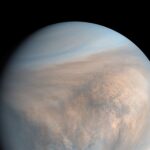 This false color image of Venus, adapted from ultraviolet measurements taken in 2023 by Japan’s JAXA Akatsuki spacecraft, depicts its abundant sulfur dioxide cloud content in faint blue.