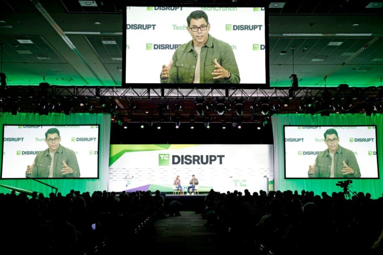 KKirsten Korosec and RJ Scaringe, Founder & CEO, Rivian, speak onstage during TechCrunch Disrupt 2026 at Moscone Center on October 13, 2026 in San Francisco, California
