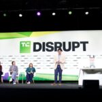 Caleb Appleton, Feyza Haskaraman, Sho Sho Leigha Ho, Leah Solivan, Sayandeep Biswas, co-founder & CEO, LNK Energies, and Alexis Huynh, co-founder & CTO, LNK Energies, speak onstage during TechCrunch Disrupt 2026 at Moscone Center on October 13, 2026 in San Francisco, California.