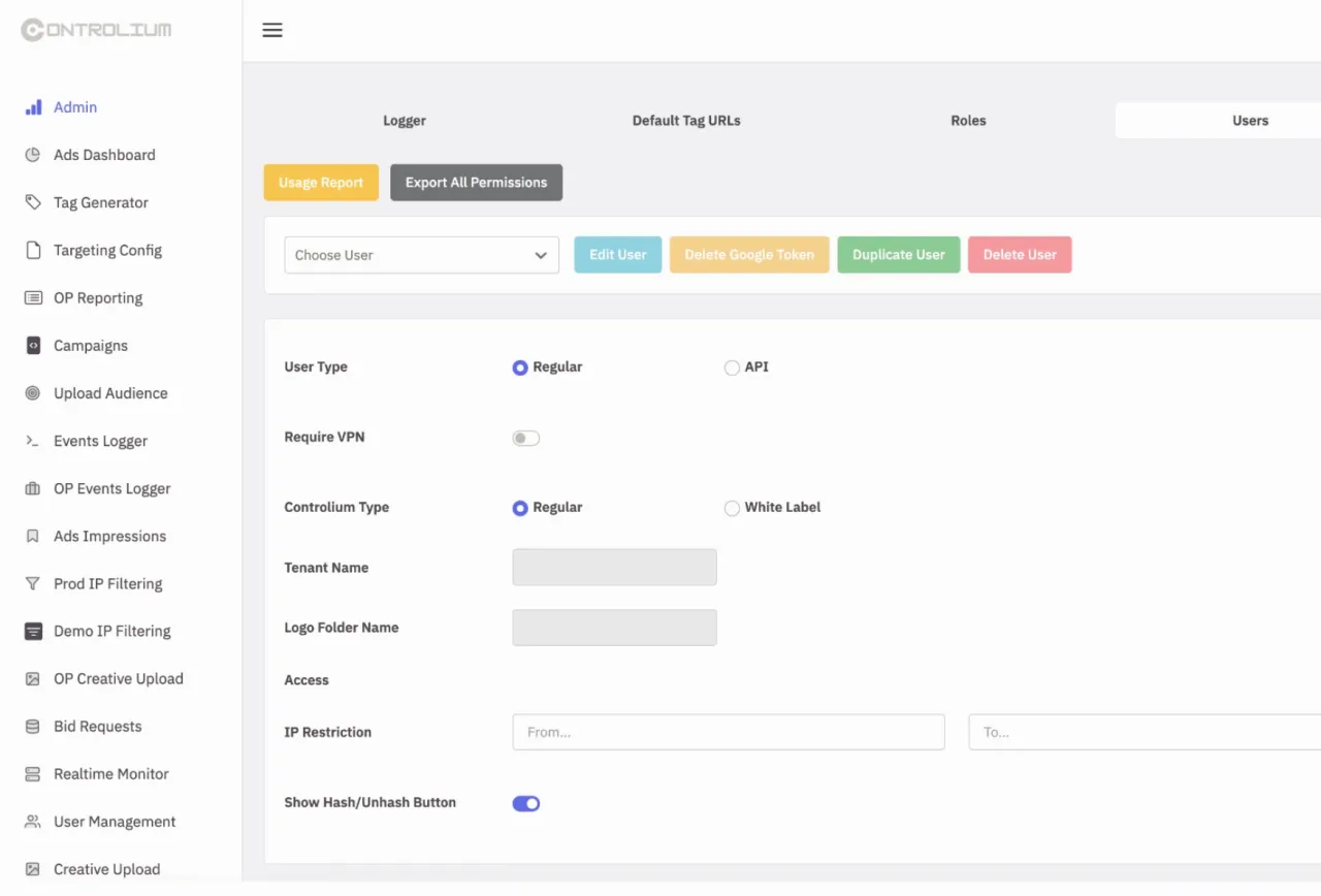 Controlium advertising/spyware control panel.